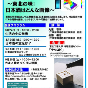 【申込制】令和7年度みやぎ県民大学「味を画像にしてみよう ～東北の味：日本酒はどんな画像～」を開催します