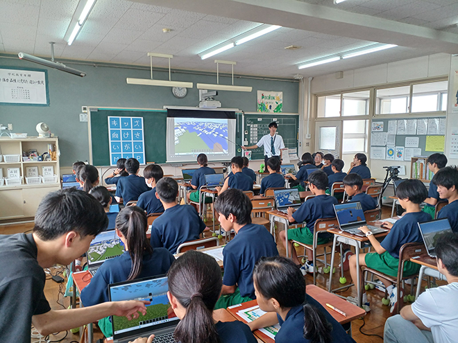 都市工学課程 小野 桂介 講師が盛岡市立河南中学校で行った防災教育授業の様子が岩手のテレビ局2社で紹介されました